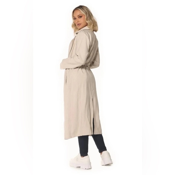 (W1) Zara Oversized trench jacket tied at the waist, size L - Picture 3 of 16